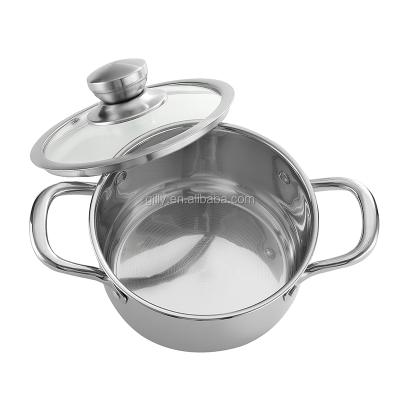 China Gift Good Quality SS Soup Premium Viable 18/8 Pot With New Oatmeal Glass Noodles Milk Lid Kitchen Cookware Pan for sale