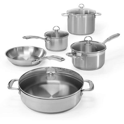 China Sustainable hot selling in 2021 stainless steel cooking pot be careful non stick cookware set for sale