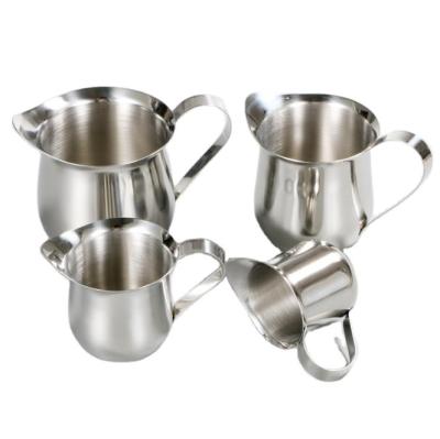 China Stocked Custom Logo Milk Frothing Pitcher Espresso Steaming Frothing Pot 304 Stainless Steel Milk Jug Cup for sale