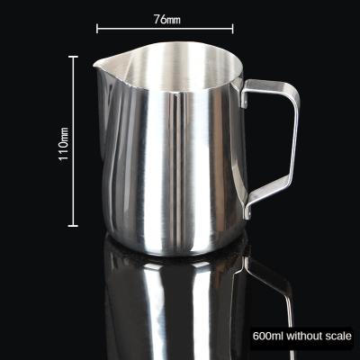 China 2022 Viable New Hot Selling 600ml Stainless Steel Milk Pitcher Coffee Milk Frothing Pitcher for sale