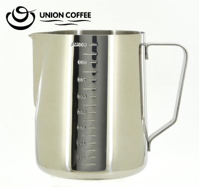 China 2022 Viable New Hot Selling 900ml Stainless Steel Milk Pitcher Coffee Milk Frothing Pitcher for sale