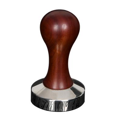 China Viable High Quality Wooden Handle Chamber Coffee Tamper Stainless Espresso Coffee Dispenser for sale