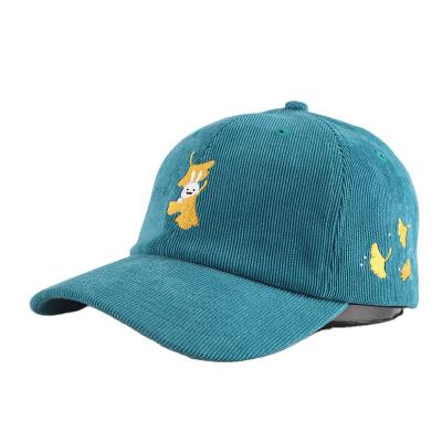 China JOINT Corduroy Baseball Hat 6 Panel Dad Hat Embroidery Logo for sale