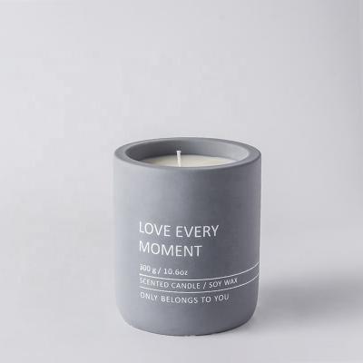 China Home Elegant Custom Modern Candle Jars Black Votive Luxury Matte Single Concrete for sale