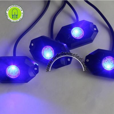 China RGB LED Rock Light Kits Mobile Phone APP Bluetooth Control with 4 Pods Lights for JEEP Off Road Truck Car ATV SUV Boat Universal for sale