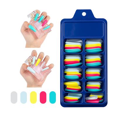 China Design Extra Long Colorful Ballerina False Nails Press On Coffin Nails Shiny Flat Coffin Nails Full Cover Nails for sale