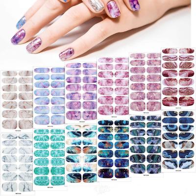 China Nail Art Decoration YMY Series Gradient Marble Style Full Cover Nail Decal Wraps Strips For Nail Art Decoration for sale