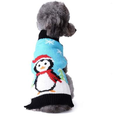 China Christmas Animal Pet Clothing Cat Knitted Sweaters Jacket Coat Print Puppy Viable Dog Sweaters for sale