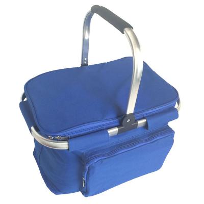 China Blue Outdoor Collapsible Collapsible Picnic Foldable Insulated Basket For Family Travel BBQ for sale