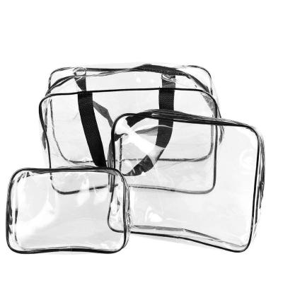 China 3PCS/Set PVC Waterproof Clear Cosmetic Bags Travel Toiletry Case for sale