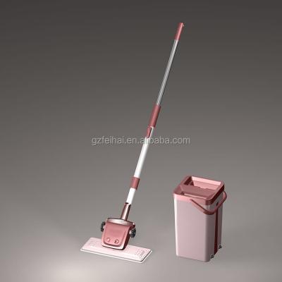 China Sustainable Hands Free Squeeze Bucket Microfiber Self-Washed Floor Cleaning Lazy Magic Mop for sale