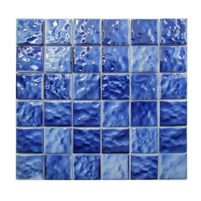 China Modern Outdoor Ceramic Mosaic Full-body Floor Tiles , Blue And White Ice Split Pool Tiles for sale