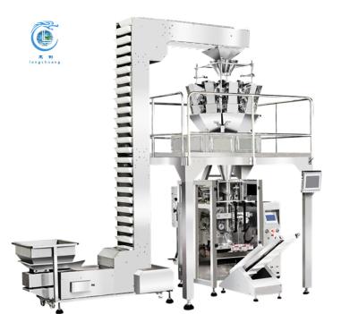 China Frozen Shrimp VFFS Packaging Machine Frozen Chicken Breast 10 Head Weigher Packaging Machine for sale