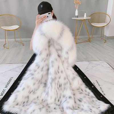 China 2020 New Winter Anti-Shrink Ditch Coat Faux Raccoon Fur Hooded Coat Women Fox Fur Parka Wave Coat Women Long Pattern for sale