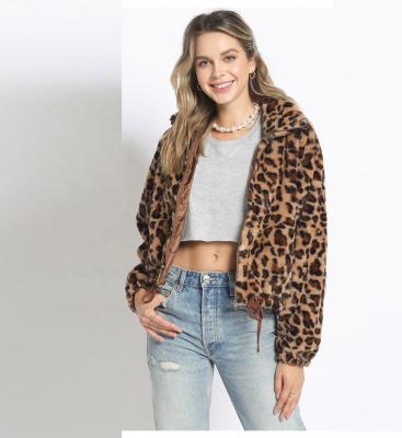 China Women Anti-Shrink Leopard Winter Clothing Coat Faux Rabbit Fur For Ladies Jacket Bomber Outerwear for sale