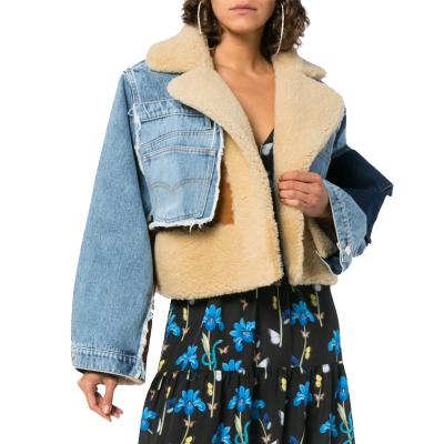 China Wholesaler Eco - Friendly Faux Denim Blue Fur Coat Breathable Made In China for sale