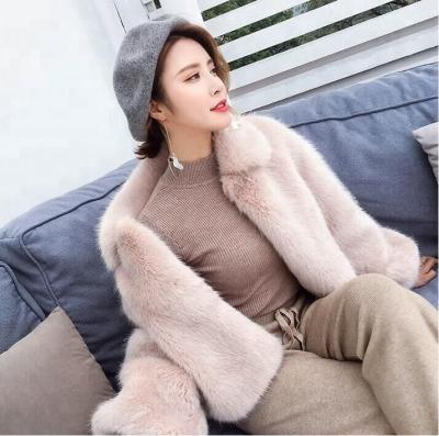 China Women's Anti-Shrink Faux Mink Fur Short Coat &Jacket With Elastic Collar Cuffs Solid Colorful Wholesaler for sale