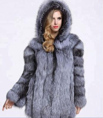 China Long Hooded Anti Shrink Wholesale Chinchilla Fur Coat Plus Size for sale