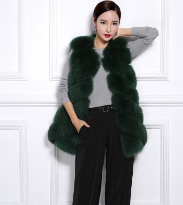 China Wholesaler Breathable Fox Fur Vest Boutique Sleeveless Clothing For Women Black , White Made in China for sale