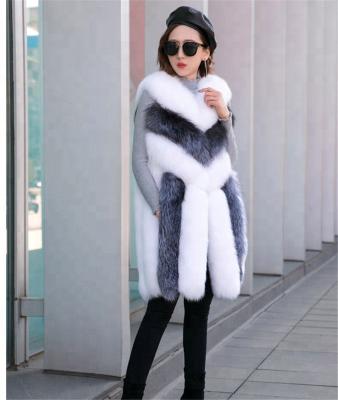 China Breathable the latest style comfortable fur fox long vest made in China for sale