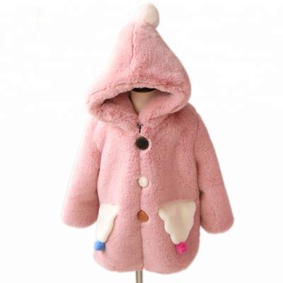 China Anti-wrinkle Latest Style Child Faux Rabbit Fur Coat &Jacket For Girl Winter for sale