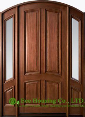 China External glazed Solid Timber Entry Door,fixed sidelites, clear or frosted glass for sale