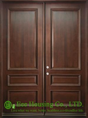 China Classic Double Leaf Solid Mahogany Wood Entry door For Villas/Apartment, Double Swing for sale