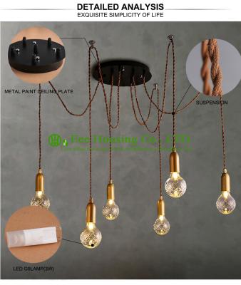 China fashional modern chandeliers pendant lights edison bulbs A19 A60high ceiling pendant lighting Ceiling lamp for sale