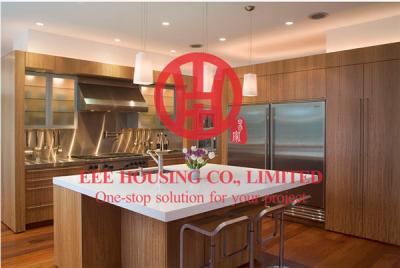 China Customized Modern Laminated Wood Grain Color Kitchen Cabinet with Excellent Design and Quality for sale