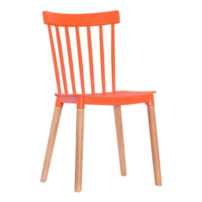 China Customizable Modern Plastic Solid Wood Convertible Colorful High Leg High Back Single Dining Chair for sale