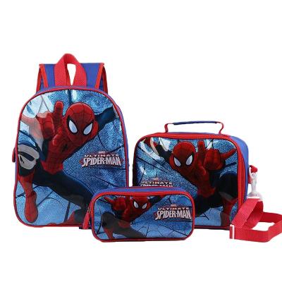 China Spider-Man Anti-theft School Bag Lunch Bag Pencil Case For Kids for sale