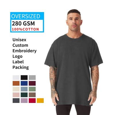 China 2021New Customized Cotton QUICK DRY Blank T-shirt Loose Logo Oversized Unisex Embroider T Shirt for sale