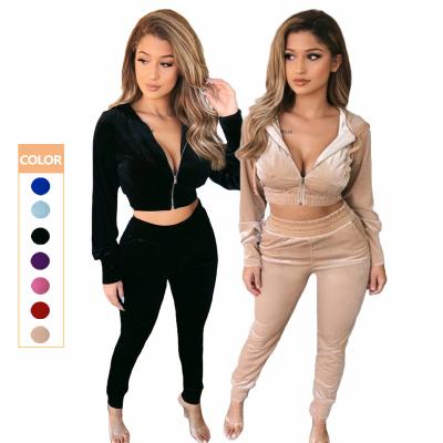 China 2021 Women's Breathable Tracksuits Plus Size Pants And Hoodie Velvet Custom Plain Tracksuit for sale