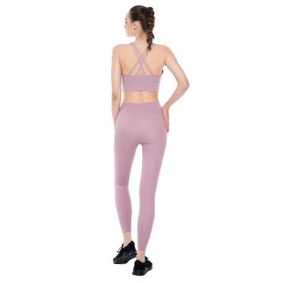 China Breathable Hip Yoga Set Women Compression Spandex Yoga Lifting Up Leggings Sets for sale