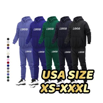 China Custom Logo Mens Sweat Suits Sets Breathable Jogger Hoodie And Sweatpants Set Mens Tracksuit Plain Breathable for sale