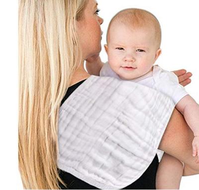 China Antibacterial Organic Cotton Flannel Muslin Bib Bamboo White Baby Burp Cloth For Babies for sale