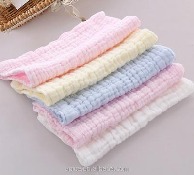 China New Style Cotton Solid Color Baby Muslin Organic Soft Washcloth QUICK DRY for sale