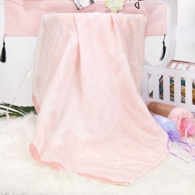 China Custom Pattern 6 Layer Cotton Wrinkle Baby Muslin Anti-pilling Wrap Blanket for sale