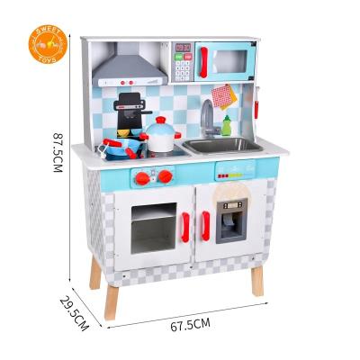 China Toy Wooden kitchen model toy set early educational toy for kids modern role play simulation kitchen toy set for sale