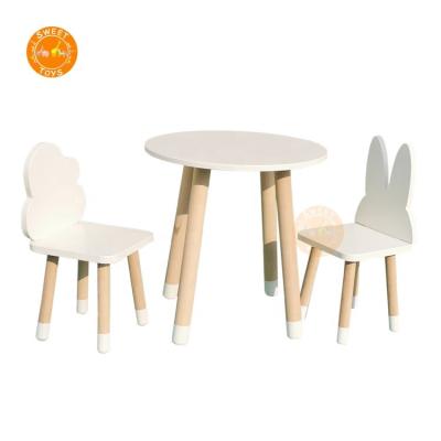 China Modern Hot Selling Children Study Wooden Preschool Table And Chair Child Furniture Set For Bedroom And Indoor for sale