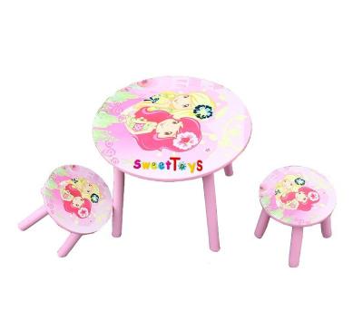 China Children's round table and chairs wooden set used for preschool and kindergarten or home for sale