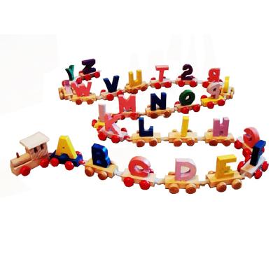 China 2014 new wooden train with letters, popular wooden train Toy Set 190*4.3*6cm for sale