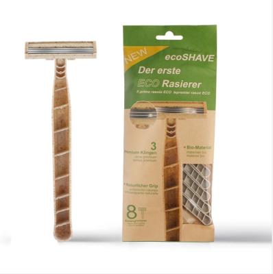 China Wholesale Eco-friendly Triple Blade Travel Razor Razor Biodegradable Disposable Razor for sale