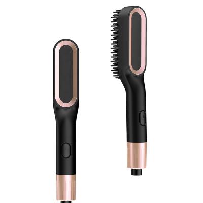 China Ceramic Electrac Heated Brush Quick Heat Up Hair Comb Hair Ionic Heating Comb Straight Hair Brush Ceramic Electric Comb for sale