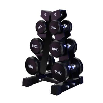 China Wholesale Commercial 3 Rows Steel Dumbbell Rack for sale