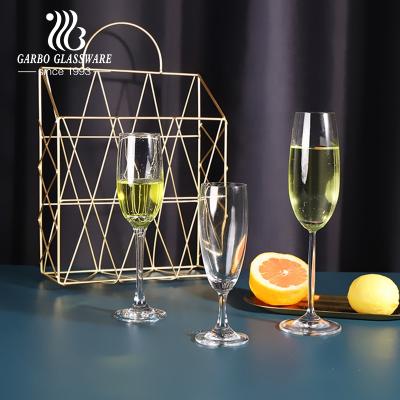 China Stock 175ml Champagne stemware lead free crystal glass with gift box packing for decoration and wedding party for sale