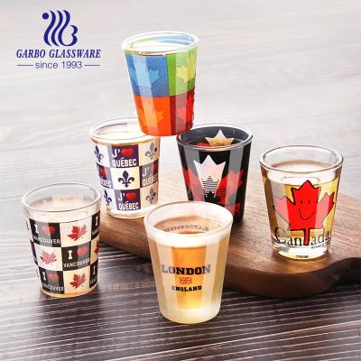 China Good Quality Promotion Customized OEM Mug Printing Shot Glass Souvenir Glass Shot Glass for sale