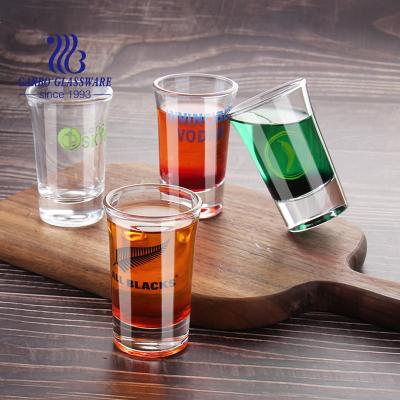 China High quality glass shot glasses 50ml/1.75oz custom logo brand CURRENT ball shot glass for sale