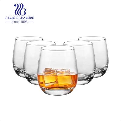 China Premium Crystal Clear Stemless White Wine Glass Machine Blown Whiskey 12oz Glass With Thick Base For Rum Whiskey Tasting for sale