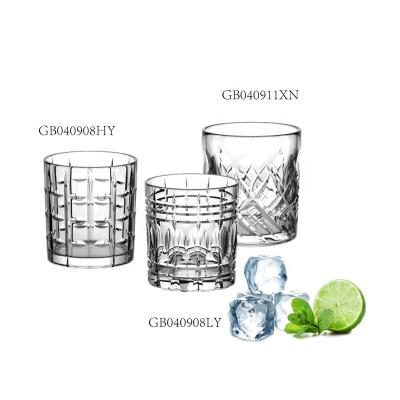 China High Quality Crystal Clear Crystal Glass Juice Drinks Cups Whiskey Tumblers With Engraved Pattern Designs for sale